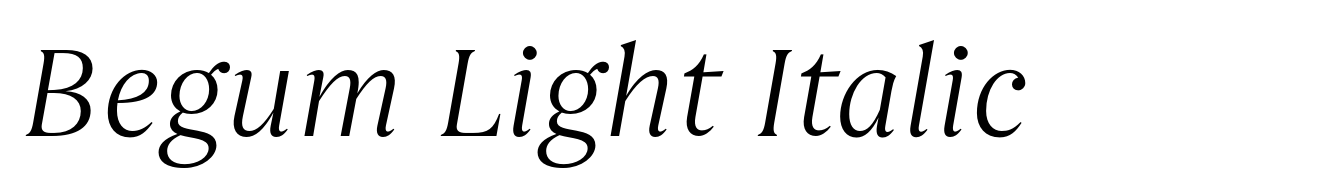 Begum Light Italic